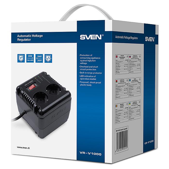 SVEN VR-V1000, 500W, Automatic Voltage Regulato...