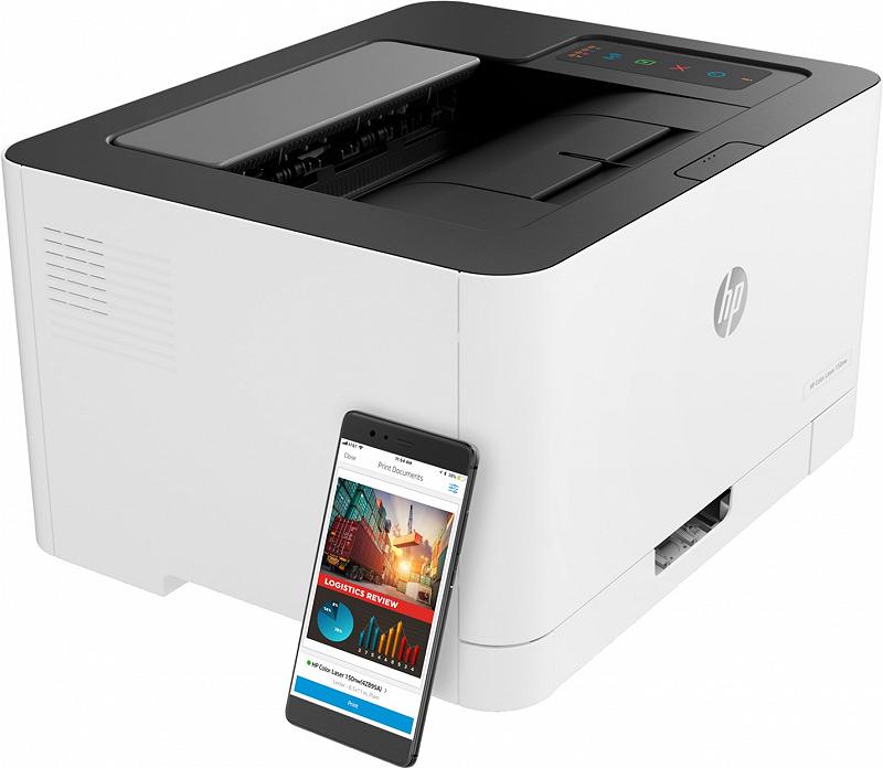 Printer HP Color LaserJet 150nw, White, Up to 1...