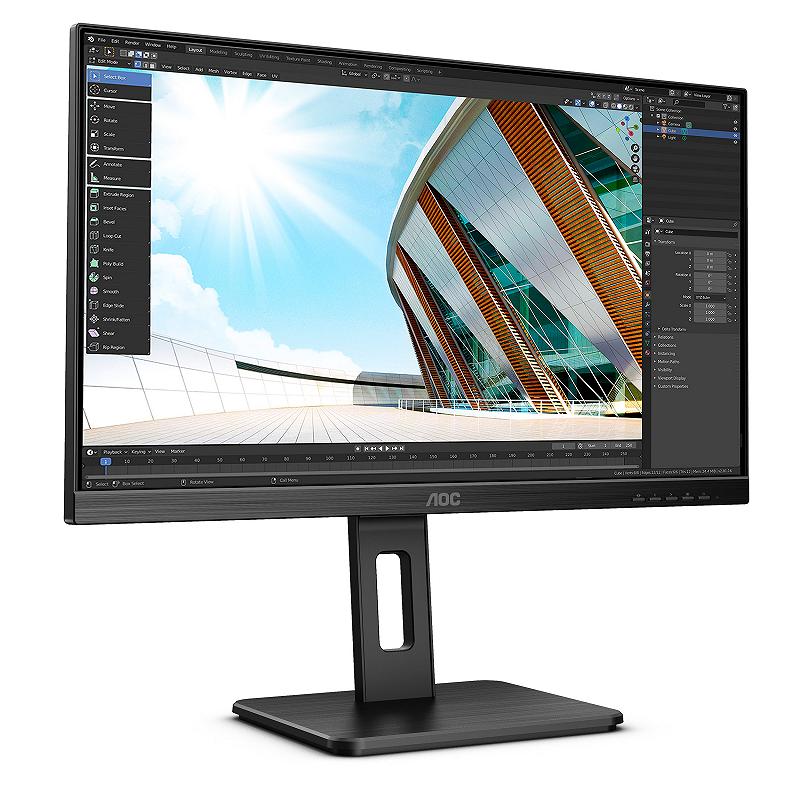 23.8" AOC IPS LED Q24P2Q Black 3-sides Borderle...