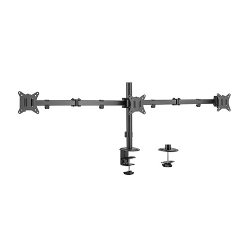 Arm for 3 monitors 17”-27”  Gembird MA-D3-01, Adjustable desk 3-display mounting arm (rotate, tilt,.