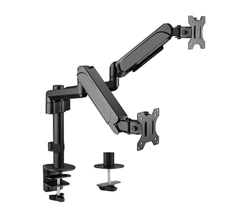 Arm for 2 monitors 17”-32” - Gembird MA-DA2P-01, Adjustable desk 2 displays mounting arm, Gas sprin.