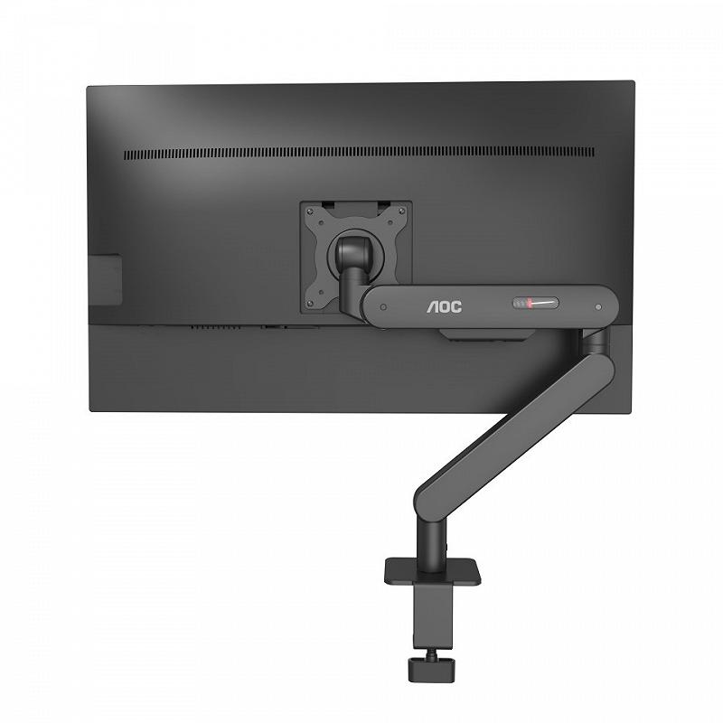 Arm for 1 monitors 17”-34” -  AOC AM400B Black, Desk Clamp/Grommet, Aluminum structure, Mechanical .