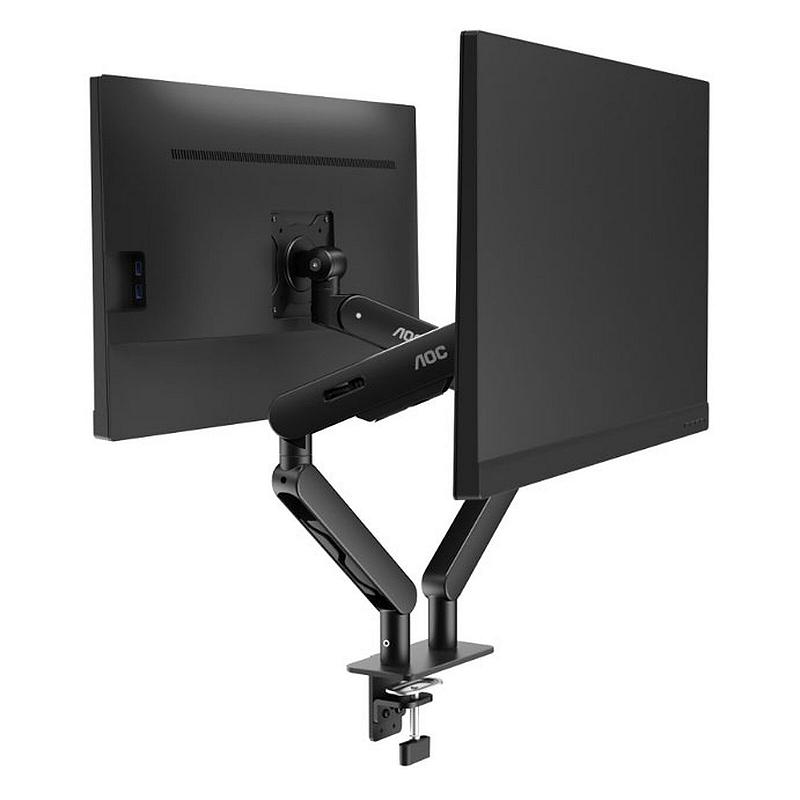 Arm for 2 monitors 17”-34” -  AOC AM420B Black, Desk Clamp/Grommet, Aluminum structure, Mechanical . foto 5